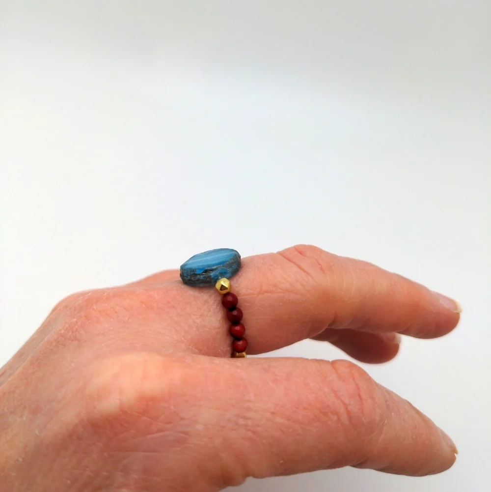 Sky Blue Medallion Ring